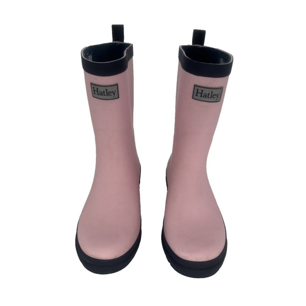 Hatley Classic Kids Rain Boots Pink Matte Navy Size 3 Toddler $25 rubber boot - Picture 2 of 12